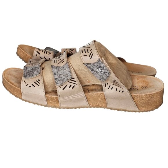 Josef Seibel Tonga Slide Sandal Women's Size US 11 Leather Comfort Shoes Beige - Picture 2 of 14